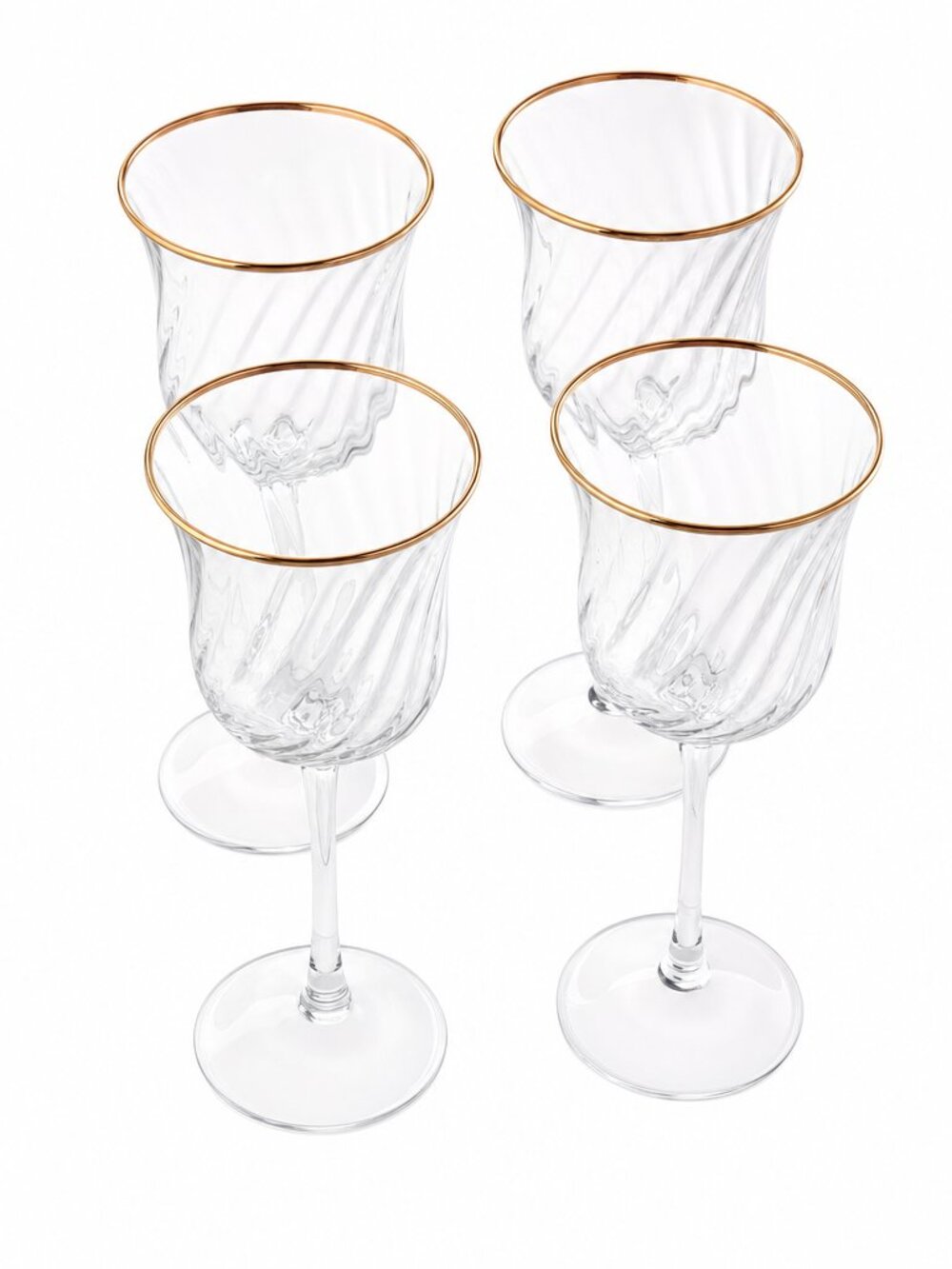 Gold Trimmed Water/Wine Crystal Goblets